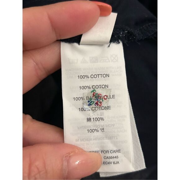 NWT J. Crew Embroidered Blouse Cotton S Navy Peasant Boho Minimalist - Picture 10 of 11